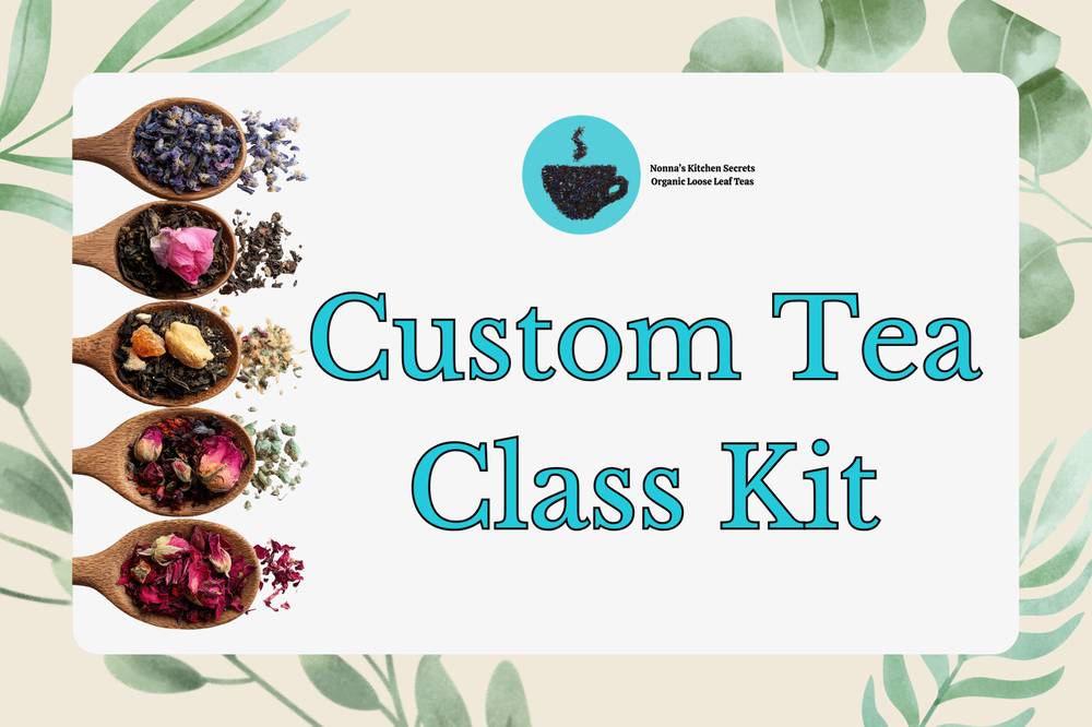 Custom Tea Class Kit — wooden spoons of blended teas